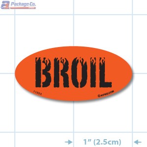 Broil Fluorescent Red Oval Merchandising Labels - Copyright - A1PKG.com SKU - 11004