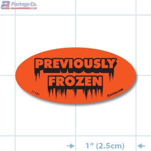 Previously Frozen Fluorescent Red Oval Merchandising Labels - Copyright - A1PKG.com SKU - 11181