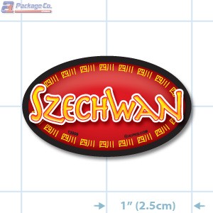 Szechwan Full Color Oval Merchandising Labels - Copyright - A1PKG.com SKU -  13909