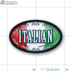 Italian Full Color Oval Merchandising Labels - Copyright - A1PKG.com SKU -  13915