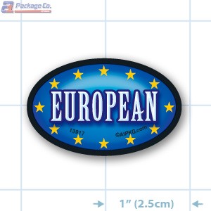 European Full Color Oval Merchandising Labels - Copyright - A1PKG.com SKU -  13917