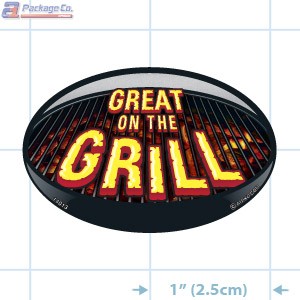 Great on the Grill Full Color Oval Merchandising Label Copyright A1PKG.com - 14013
