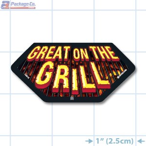 Great on the Grill Full Color Hex Merchandising Label Copyright A1PKG.com - 14016