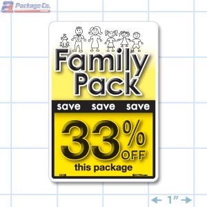 Family Pack Save 33% OFF Bright Yellow Rectangle Merchandising Labels - Copyright - A1PKG.com SKU - 15129