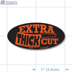 Extra Thick Fluorescent Red Oval Merchandising Labels - Copyright - A1PKG.com SKU - 20538