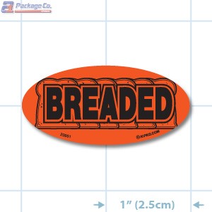 Breaded Fluorescent Red Oval Merchandising Labels - Copyright - A1PKG.com SKU - 20951