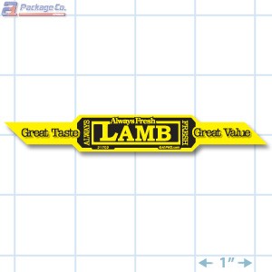 Lamb Corner Strap Yellow Fluorescent Merchandising Label Copyright A1PKG.com - 21702