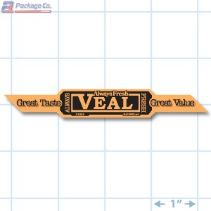 Veal Corner Strap Orange Fluorescent Merchandising Label Copyright A1PKG.com - 21802
