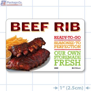 Beef Rib Full Color HMR Rectangle Merchandising Labels - Copyright - A1PKG.com SKU -  26580