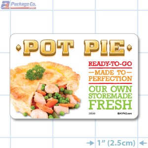 Pot Pie Full Color HMR Rectangle Merchandising Labels - Copyright - A1PKG.com SKU -  26599