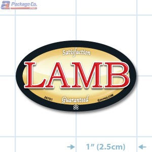 Lamb Full Color Oval Merchandising Labels - Copyright - A1PKG.com SKU - 26701