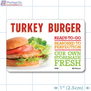 Turkey Burger Full Color HMR Oval Merchandising Labels - Copyright - A1PKG.com SKU -  27202