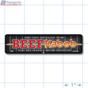 Beef Kabob Full Color Rectangle Merchandising Labels - Copyright - A1PKG.com SKU -  28001