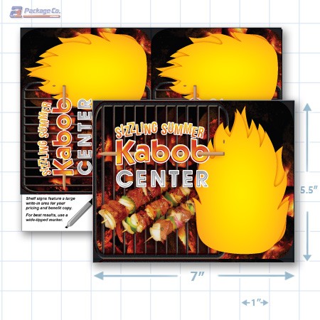 Sizzling Summer Kabob Center Merchandising Placard 5.5 x 7" - Copyright - A1PKG.com SKU - 28012