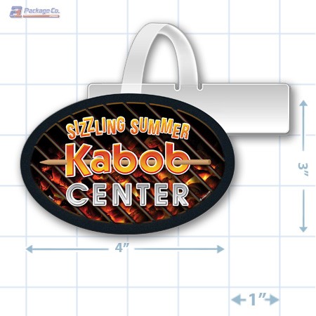 Sizzling Summer Kabob Center Merchandising Oval Shelf Dangler - Copyright - A1PKG.com - 28017