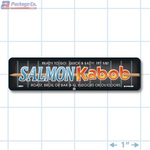 Salmon Kabob Full Color Rectangle Merchandising Labels - Copyright - A1PKG.com SKU -  28031