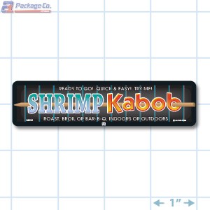 Shrimp Kabob Full Color Rectangle Merchandising Labels - Copyright - A1PKG.com SKU -  28032