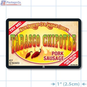 Tabasco Chipotle Pork Sausage Full Color Rectangle Merchandising Labels - Copyright - A1PKG.com SKU -  28111