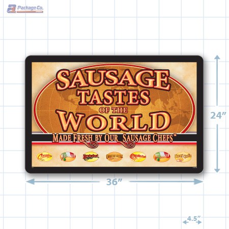 Sausage Tastes of the World Small Floor Merchandising Decal A1Pkg.com SKU 28127