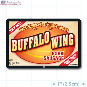 Buffalo Wing Pork Sausage Full Color Rectangle Merchandising Labels - Copyright - A1PKG.com SKU -  28139