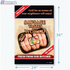 Sausage Tastes of the World Signicade Merchandising Graphic Copyright 2013 A1Pkg.com SKU 28153
