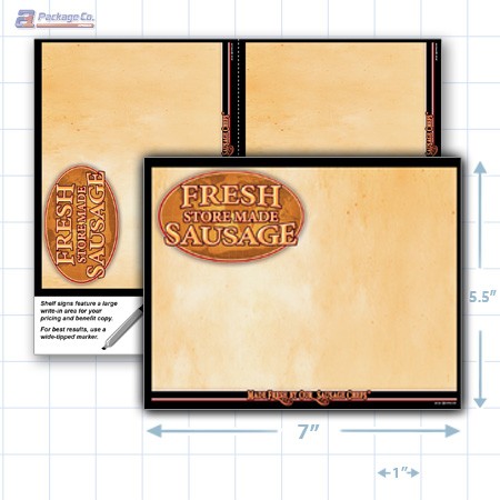 Fresh Store Made Sausage Merchandising Placards 2UP (5.5" x 7") - Copyright - A1PKG.com - 28165