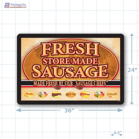 Fresh Store Made Sausage Small Floor Merchandising Decal A1Pkg.com SKU 28167