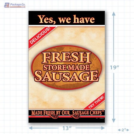 Yes We Have, Fresh Store Made Sausage Full Portrait Merchandising Poster - Copyright - A1PKG.com SKU -  28172