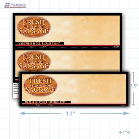 Fresh Store Made Sausage Merchandising Placards 2UP (11" x 3.5") - Copyright - A1PKG.com - 28174