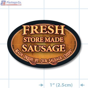 Fresh Store Made Sausahe Oval Merchandising Labels - Copyright - A1PKG.com SKU # 26161