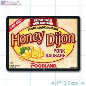 Honey Dijon Pork Sausage Full Color Rectangle Merchandising Labels - Copyright - A1PKG.com SKU -  28186-FDL
