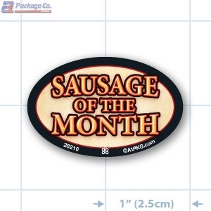 Sausage of the Month Full Color Oval Merchandising Labels PQG (1.2x2 inch) 500/Roll 