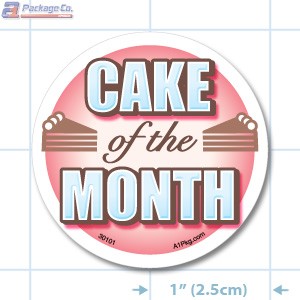 Cake of the Month Full Color Circle Merchandising Label Copyright A1PKG.com - 30101