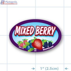 Mixed Berry Full Color Oval Merchandising Labels - Copyright - A1PKG.com SKU -  33111