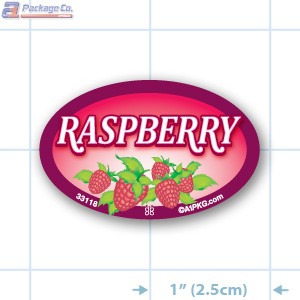 Raspberry Full Color Oval Merchandising Labels - Copyright - A1PKG.com SKU -  33118
