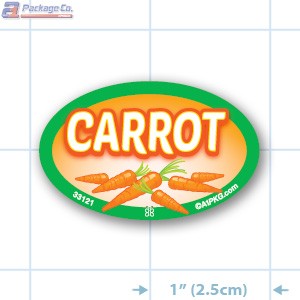 Carrot Full Color Oval Merchandising Labels - Copyright - A1PKG.com SKU -  33121