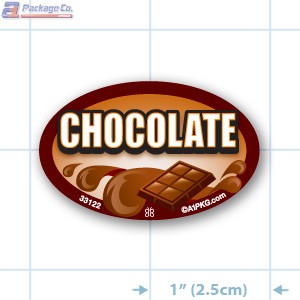 Chocolate Full Color Oval Merchandising Labels - Copyright - A1PKG.com SKU -  33122