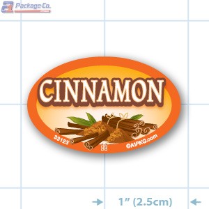 Cinnamon Full Color Oval Merchandising Labels - Copyright - A1PKG.com SKU -  33123