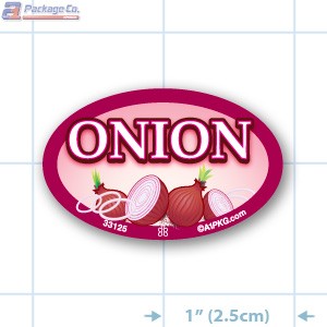 Onion Full Color Oval Merchandising Labels - Copyright - A1PKG.com SKU -  33125