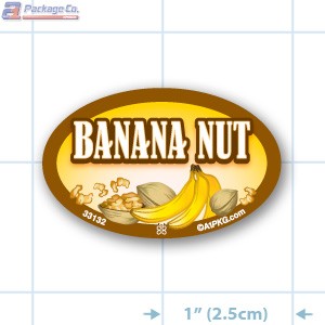 Banana Nut Full Color Oval Merchandising Labels - Copyright - A1PKG.com SKU -  33132