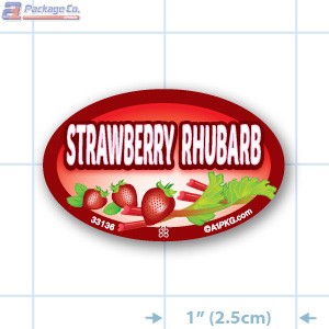 Strawberry Rhubarb Full Color Oval Merchandising Labels - Copyright - A1PKG.com SKU -  33136