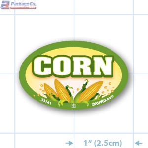 Corn Full Color Oval Merchandising Labels - Copyright - A1PKG.com SKU -  33141