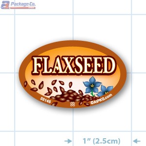 Flaxseed Full Color Oval Merchandising Labels - Copyright - A1PKG.com SKU -  33145