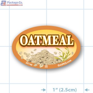 Oatmeal Full Color Oval Merchandising Labels - Copyright - A1PKG.com SKU -  33146