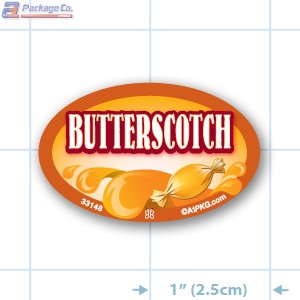 Butterscotch Full Color Oval Merchandising Labels - Copyright - A1PKG.com SKU -  33148