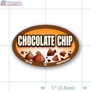 Chocolate Chip Full Color Oval Merchandising Labels - Copyright - A1PKG.com SKU -  33149