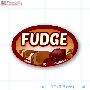 Fudge Full Color Oval Merchandising Labels - Copyright - A1PKG.com SKU -  33150