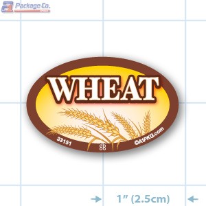 Wheat Full Color Oval Merchandising Labels - Copyright - A1PKG.com SKU -  33151