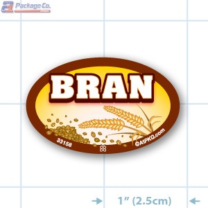 Bran Full Color Oval Merchandising Labels - Copyright - A1PKG.com SKU -  33158