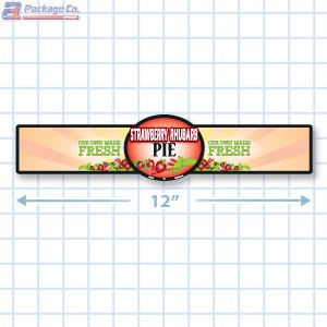 Strawberry Rhubarb Pie Full Color Strap Merchandising Label Copyright A1PKG.com - 35006